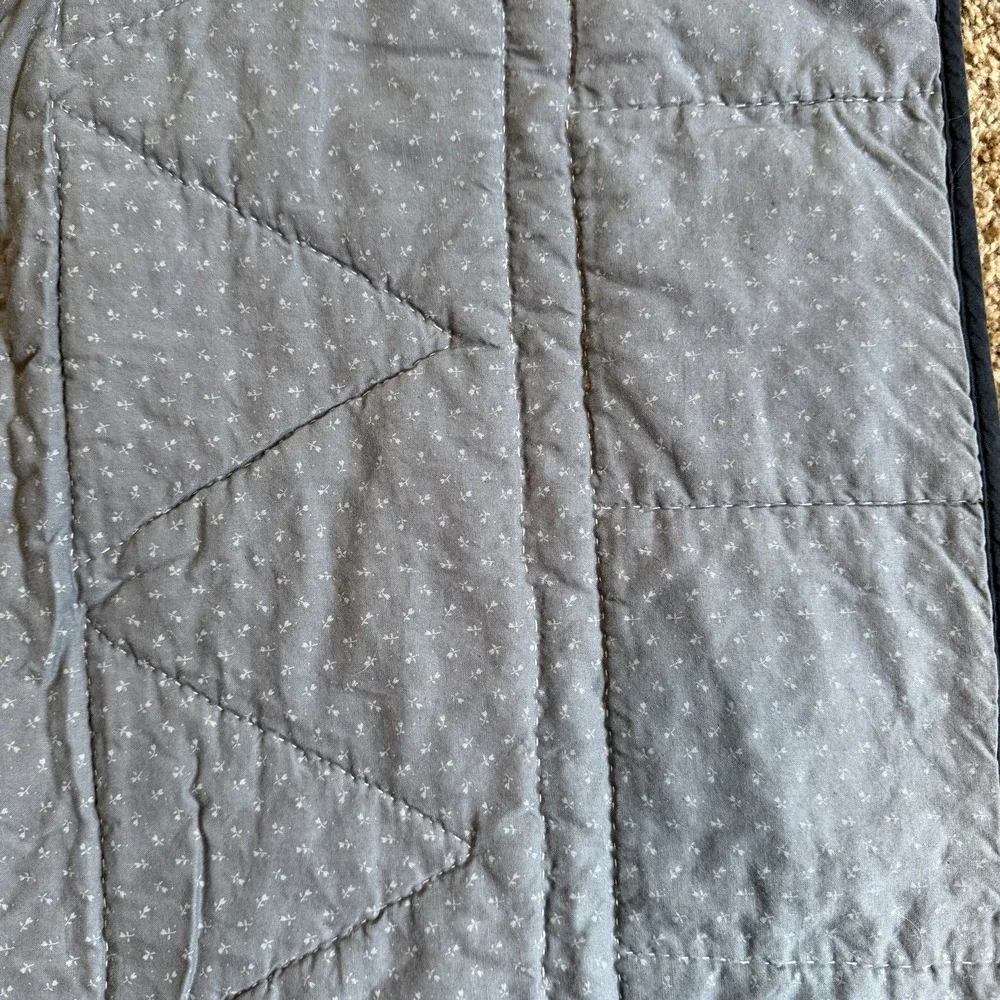 Vintage Patriotic Americana Quilt Betsy Ross Flag Stars 50 x 60 Folk Art